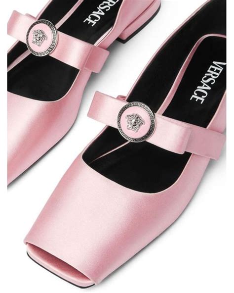 ballerine versace|Versace pink ribbon shoes.